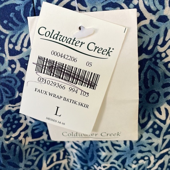 Coldwater Creek skirt faux wrap batik blue - Picture 6 of 8